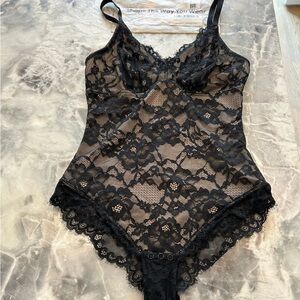 Chic Black Lace Bodysuit NWOT
